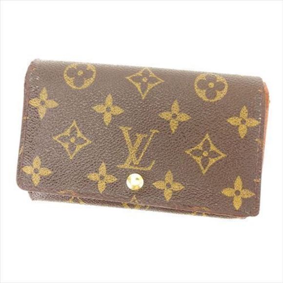 Louis Vuitton brown accessory bifold Wallet Vieux Tresor Porte zipper - Picture 1 of 6